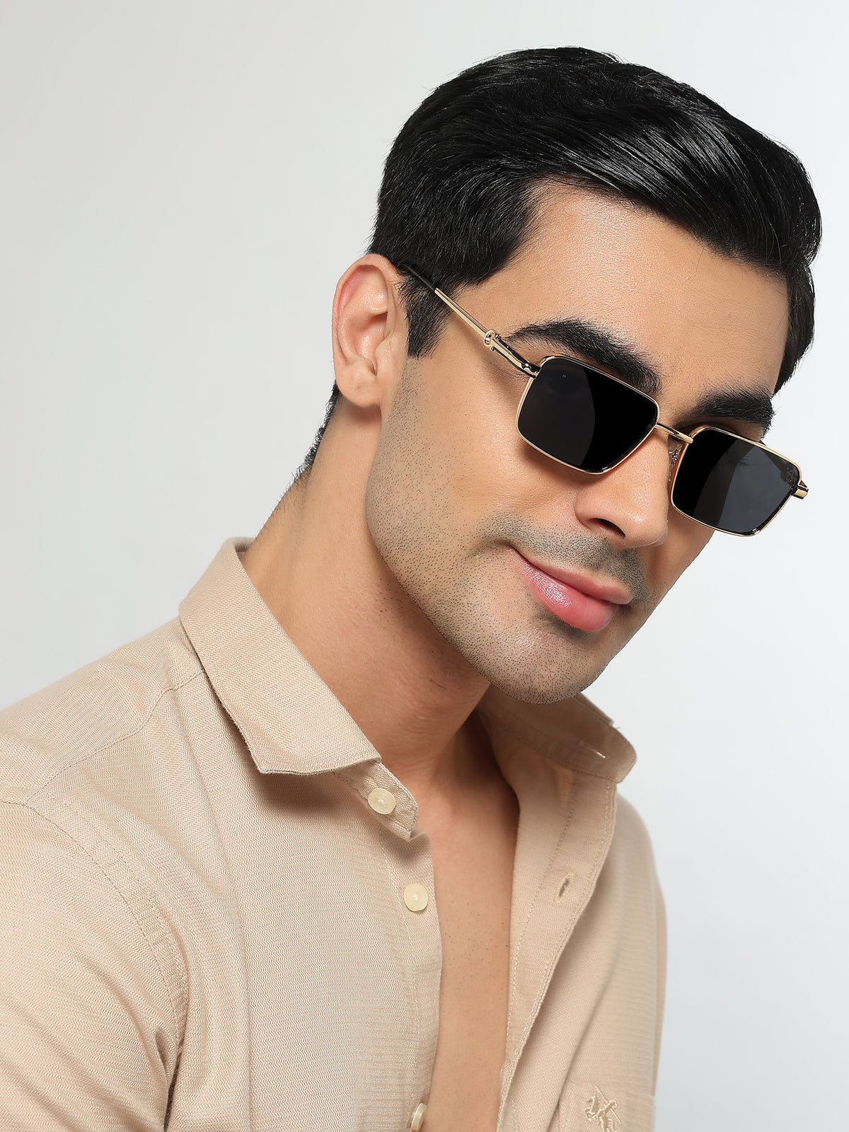 Mocha - Golden Rectangle Polarized Sunglasses (WS1411PCL2196)