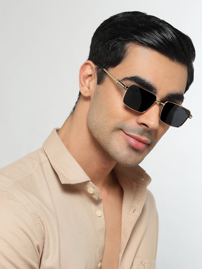 Mocha - Golden Rectangle Polarized Sunglasses (WS1411PCL2196)