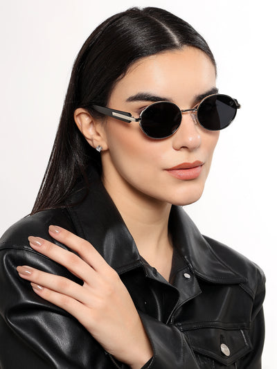 Cruze - Silver Oval Polarized Sunglasses (WU14110PCL2199)