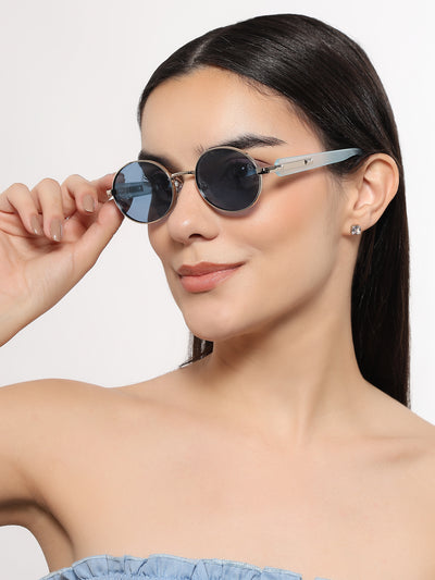 Cruze - Silver Oval Polarized Sunglasses (WU14110PCL2200)