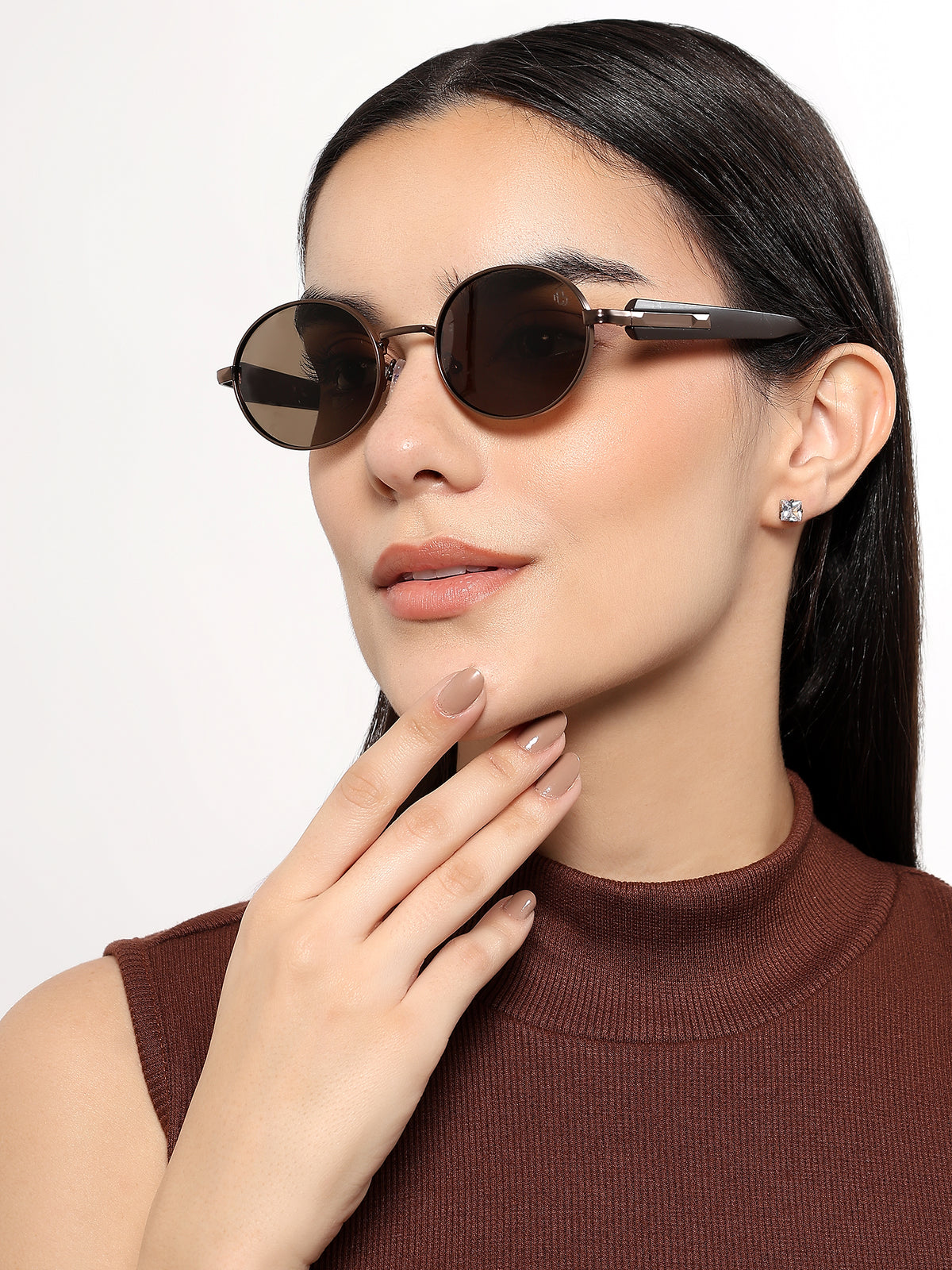 Cruze - Brown Oval Polarized Sunglasses (WU14110PCL2203)