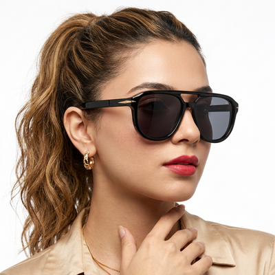 Eyejack Black Wayfarer Sunglasses for Men & Women (ZN3682CL2159)