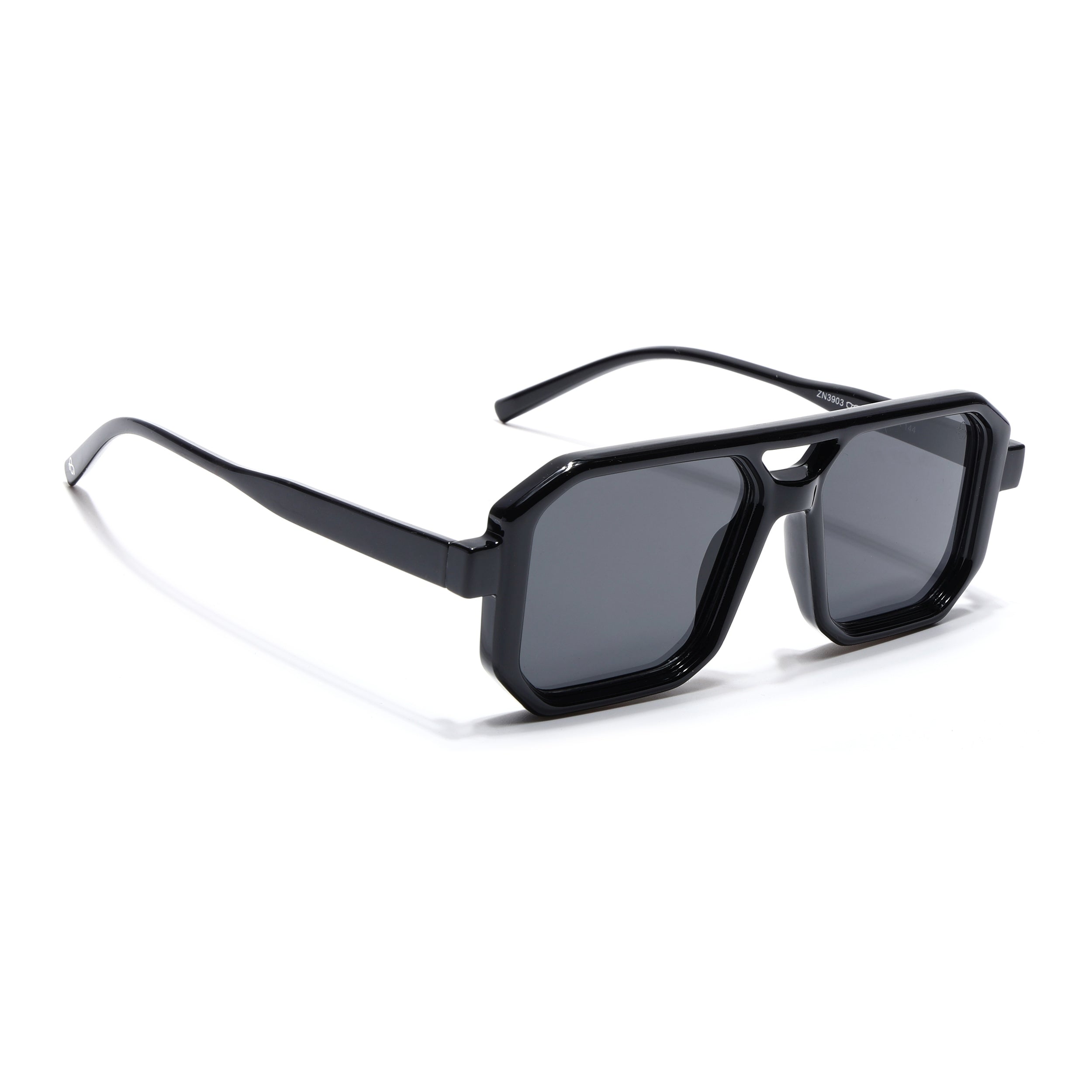 sazae　0804 Eyejack Black Hexagonal Sunglasses for Men & Women (ZN3903CL2162