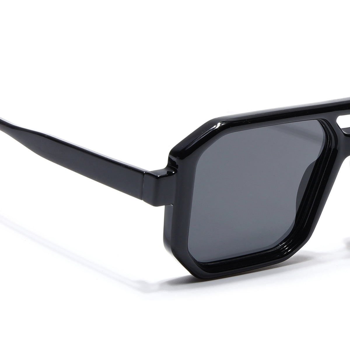 Eyejack Black Hexagonal Sunglasses for Men & Women (ZN3903CL2162)