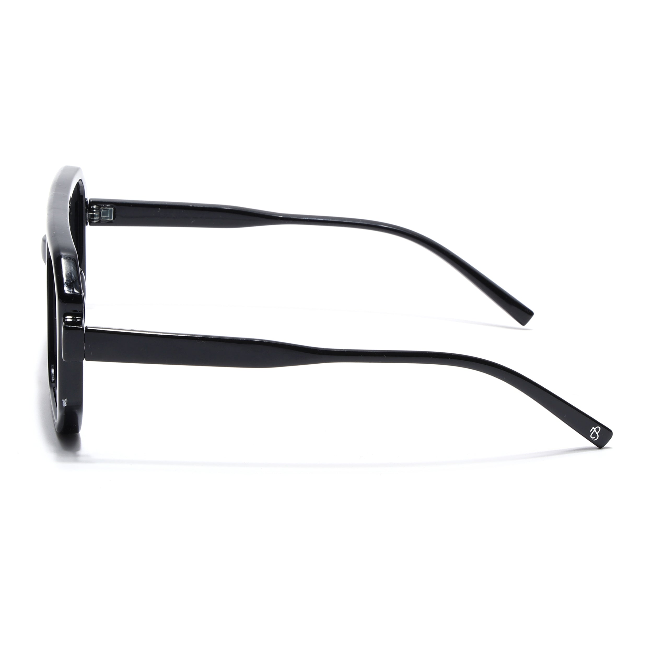 sazae　0804 Eyejack Black Hexagonal Sunglasses for Men & Women (ZN3903CL2162