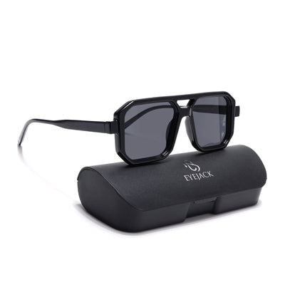 Eyejack Black Hexagonal Sunglasses for Men & Women (ZN3903CL2162)