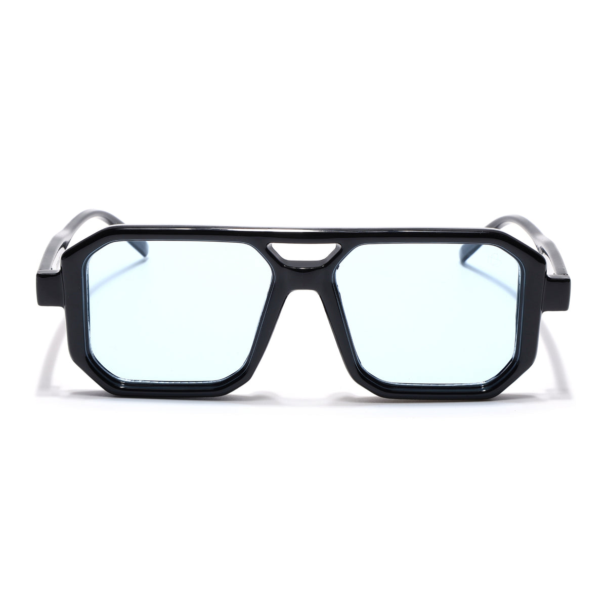Eyejack Black Hexagonal Sunglasses for Men & Women (ZN3903CL2163)