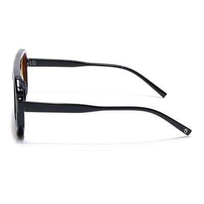 Eyejack Black Hexagonal Sunglasses for Men & Women (ZN3903CL2164)