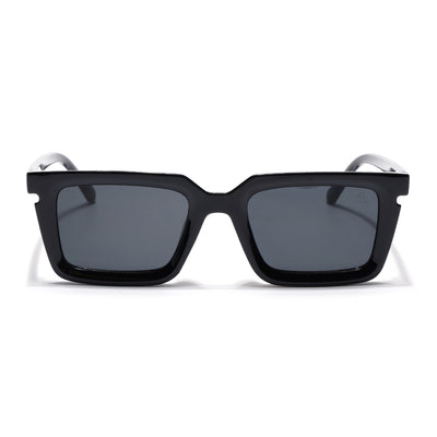 Eyejack Shine Black Rectangle Sunglasses for Men & Women (ZN3908CL2166)