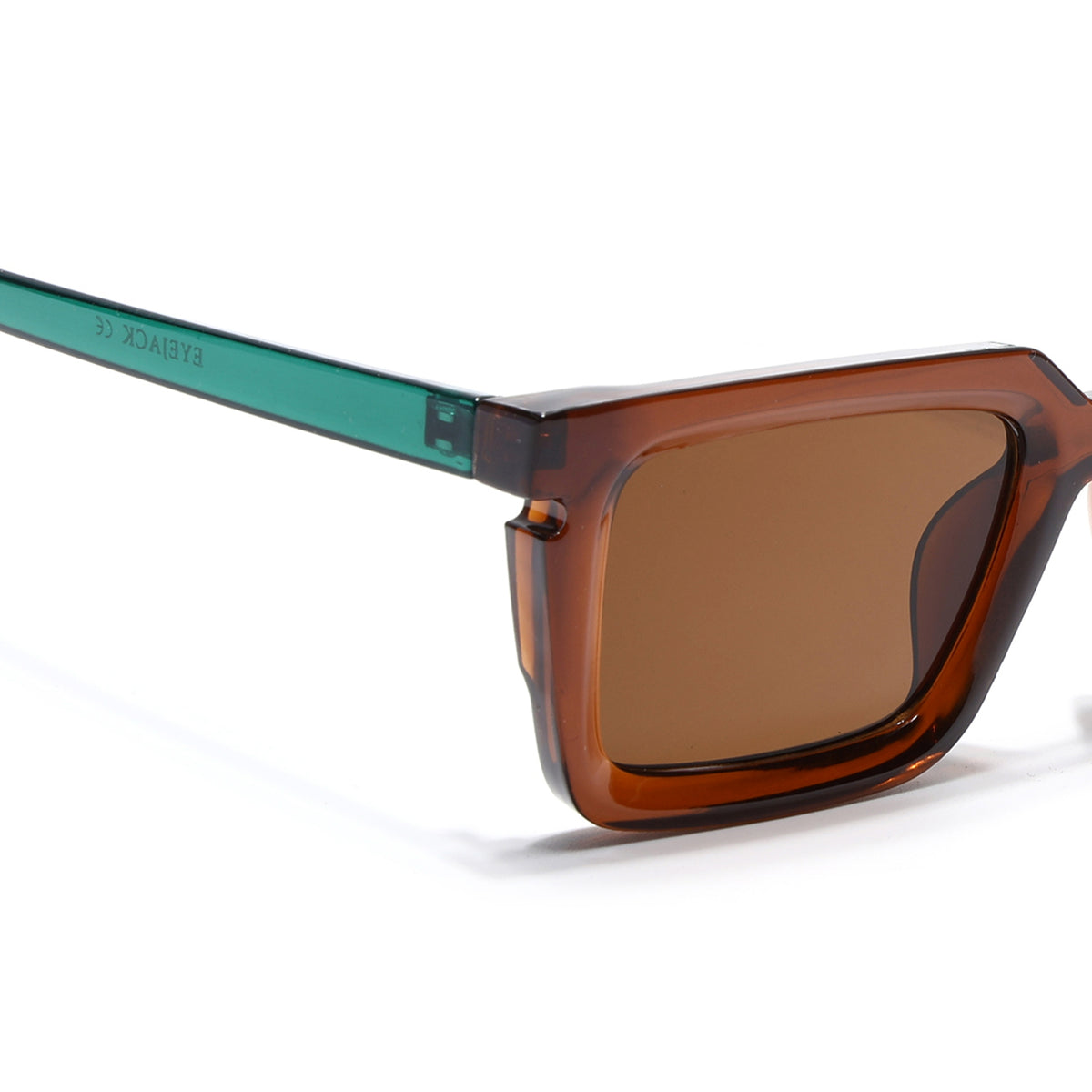 Eyejack Brown Rectangle Sunglasses for Men & Women (ZN3908CL2168)