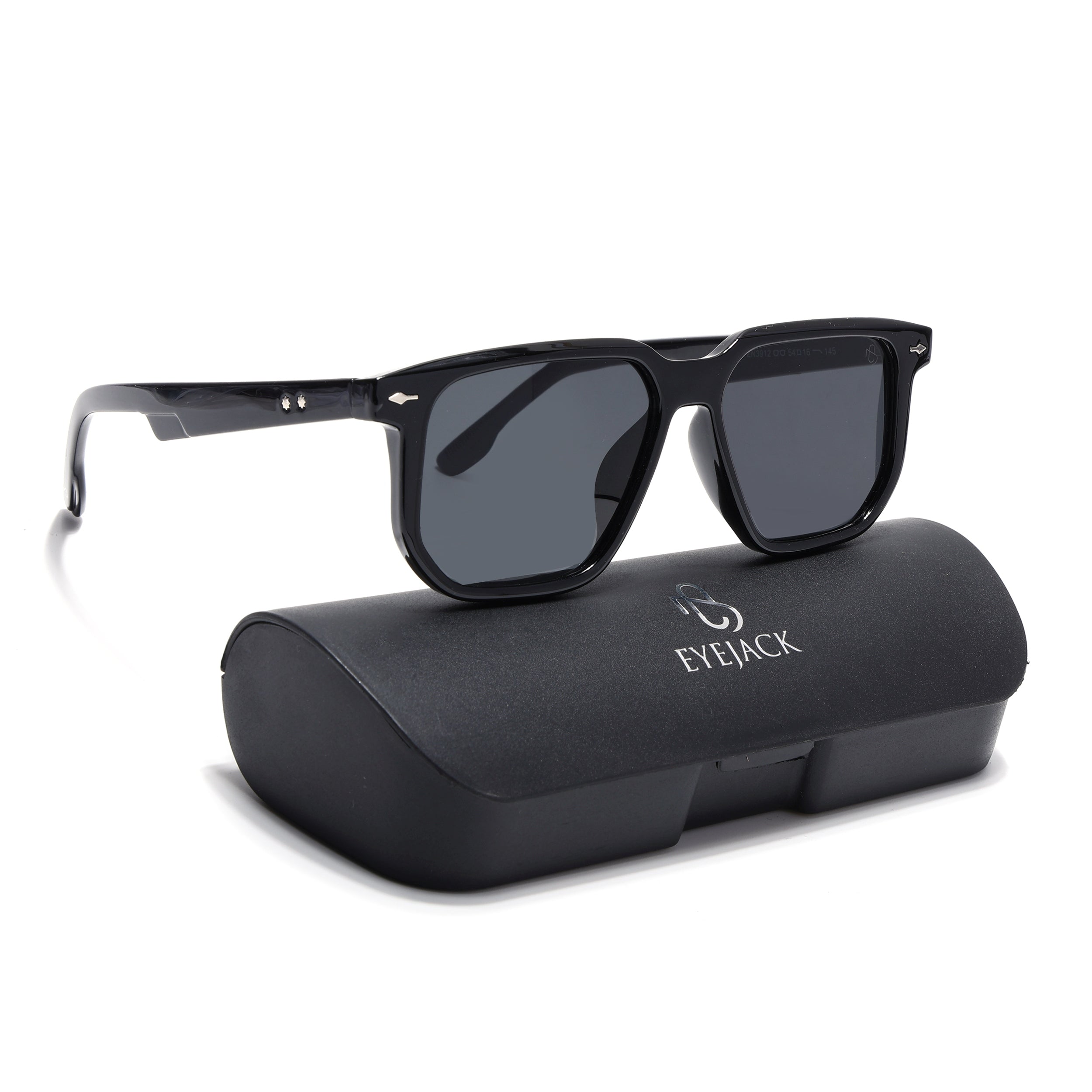 Eyejack Black Wayfarer Sunglasses for Men & Women (ZN3912CL2169