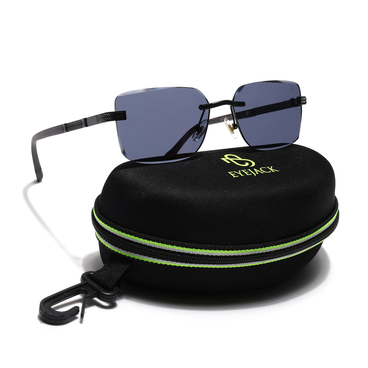 Eyejack Black Rimless Sunglasses for Men & Women (ZX98512CL2552)