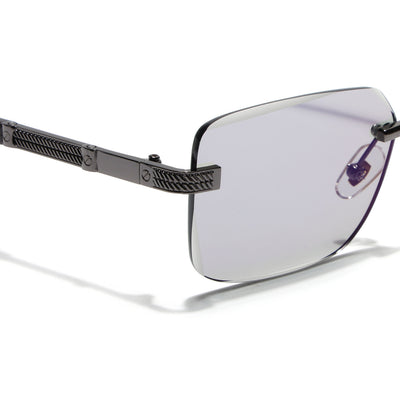 Eyejack Grey Rimless Sunglasses for Men & Women (ZX98512CL2553)