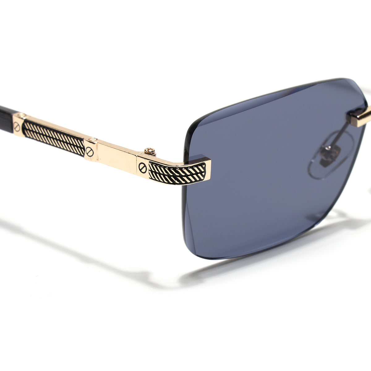 Eyejack Golden Rimless Sunglasses for Men & Women (ZX98512CL2555)