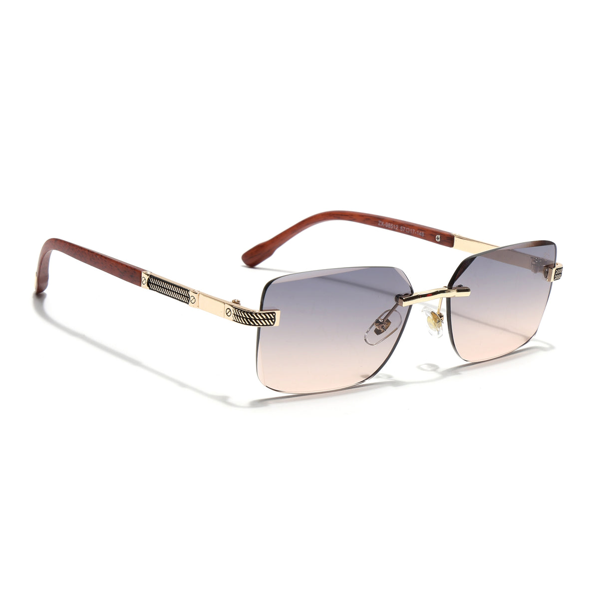 Eyejack Golden Rimless Sunglasses for Men & Women (ZX98512CL2556)