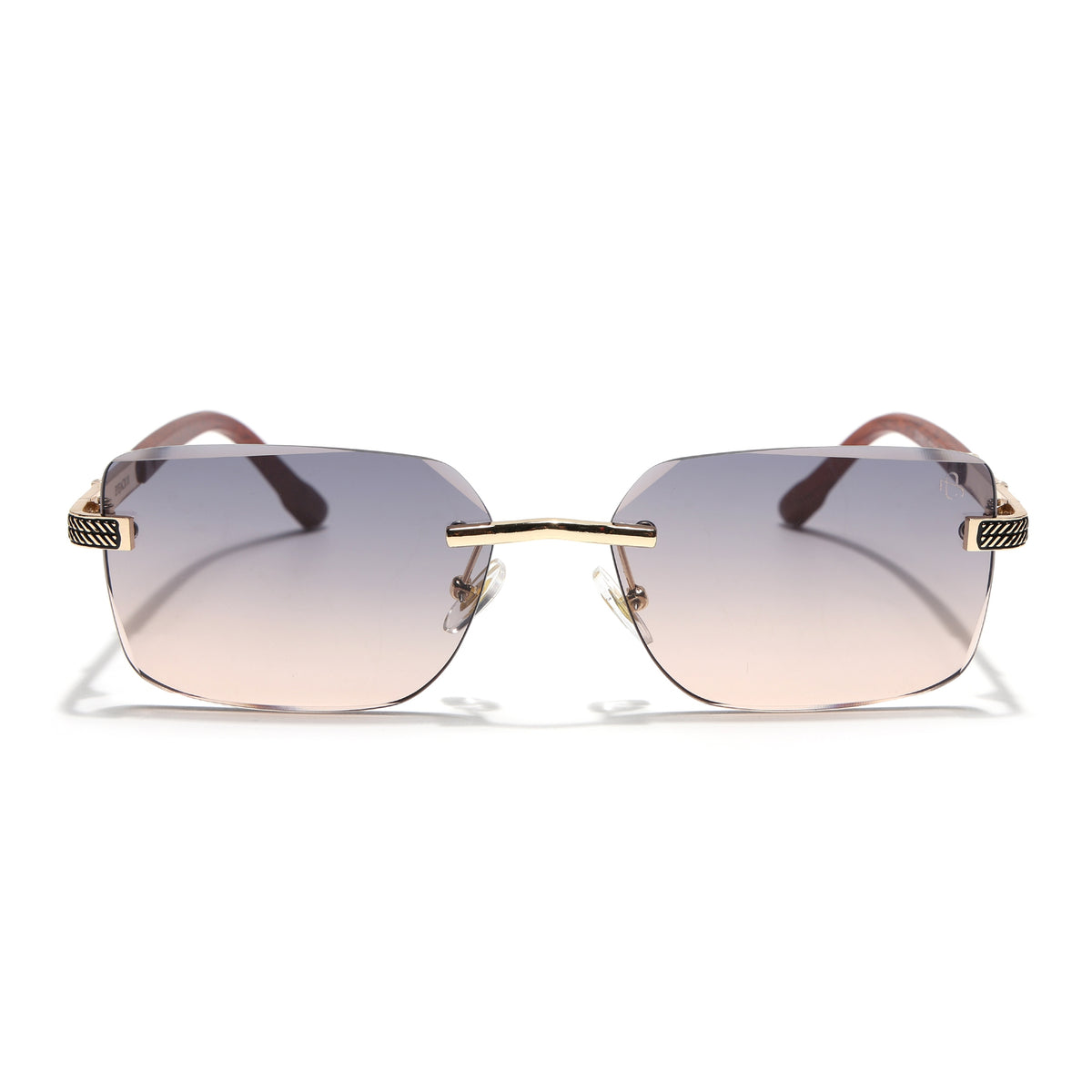 Eyejack Golden Rimless Sunglasses for Men & Women (ZX98512CL2556)