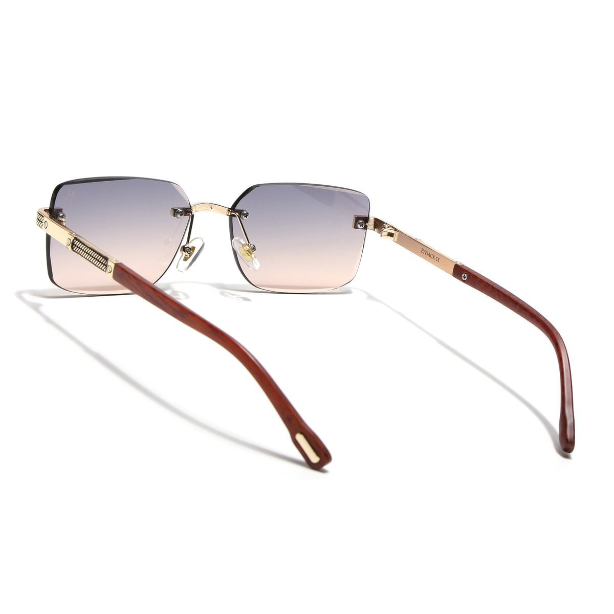 Eyejack Golden Rimless Sunglasses for Men & Women (ZX98512CL2556)
