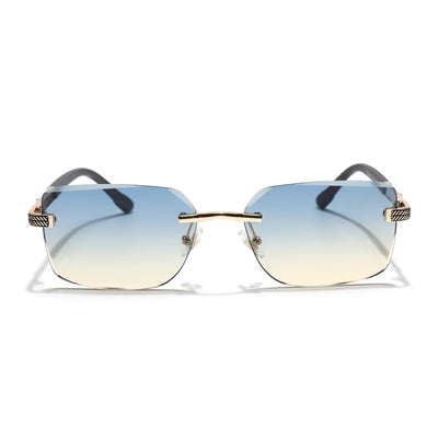Eyejack Golden Rimless Sunglasses for Men & Women (ZX98512CL2557)