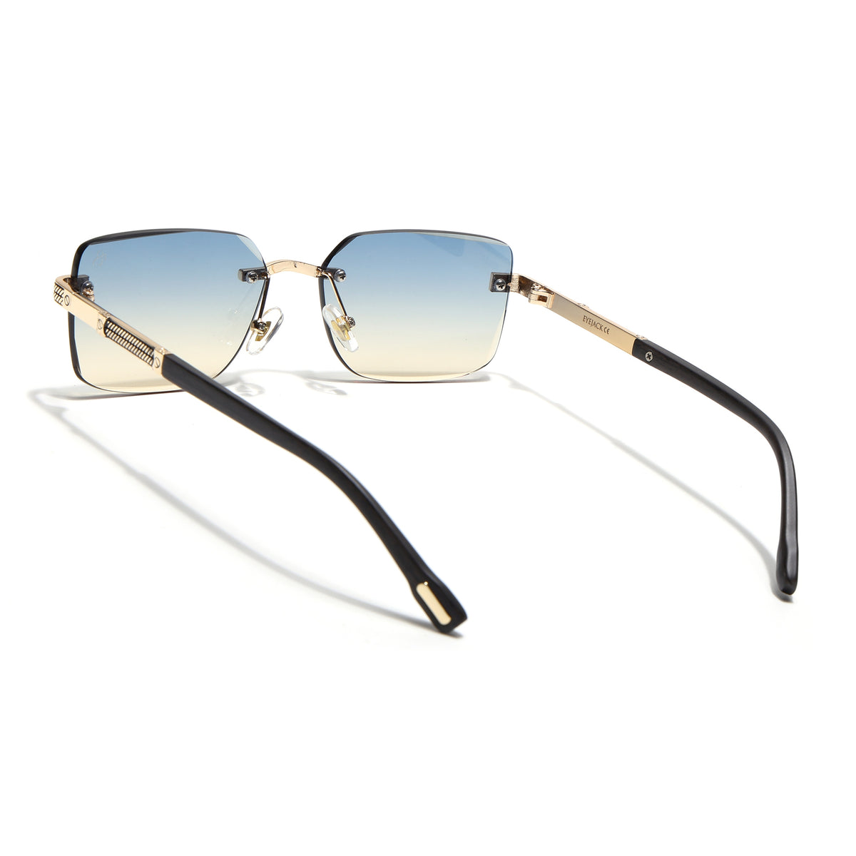 Eyejack Golden Rimless Sunglasses for Men & Women (ZX98512CL2557)