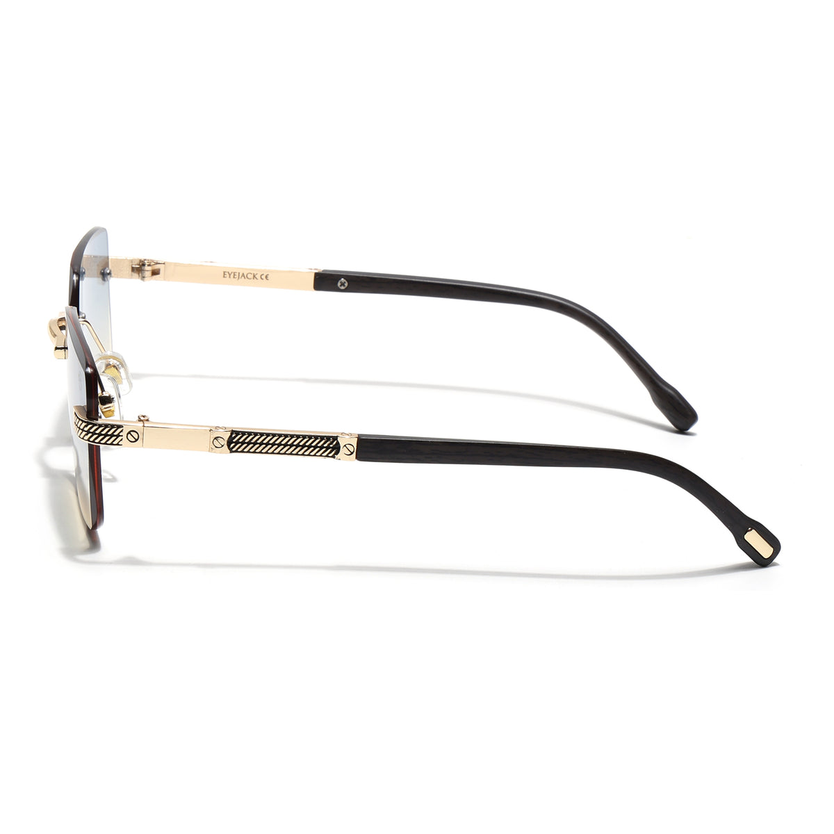 Eyejack Golden Rimless Sunglasses for Men & Women (ZX98512CL2557)