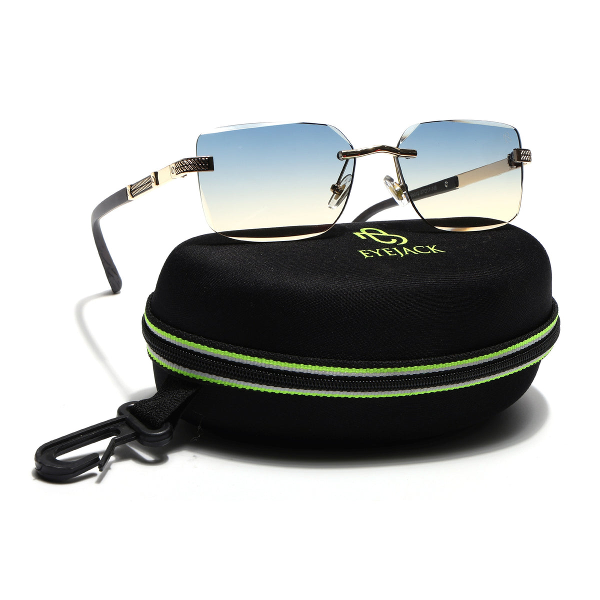 Eyejack Golden Rimless Sunglasses for Men & Women (ZX98512CL2557)