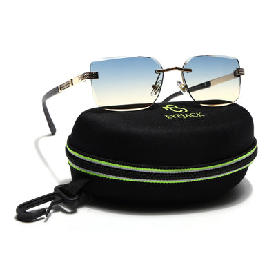 Eyejack Golden Rimless Sunglasses for Men & Women (ZX98512CL2557)