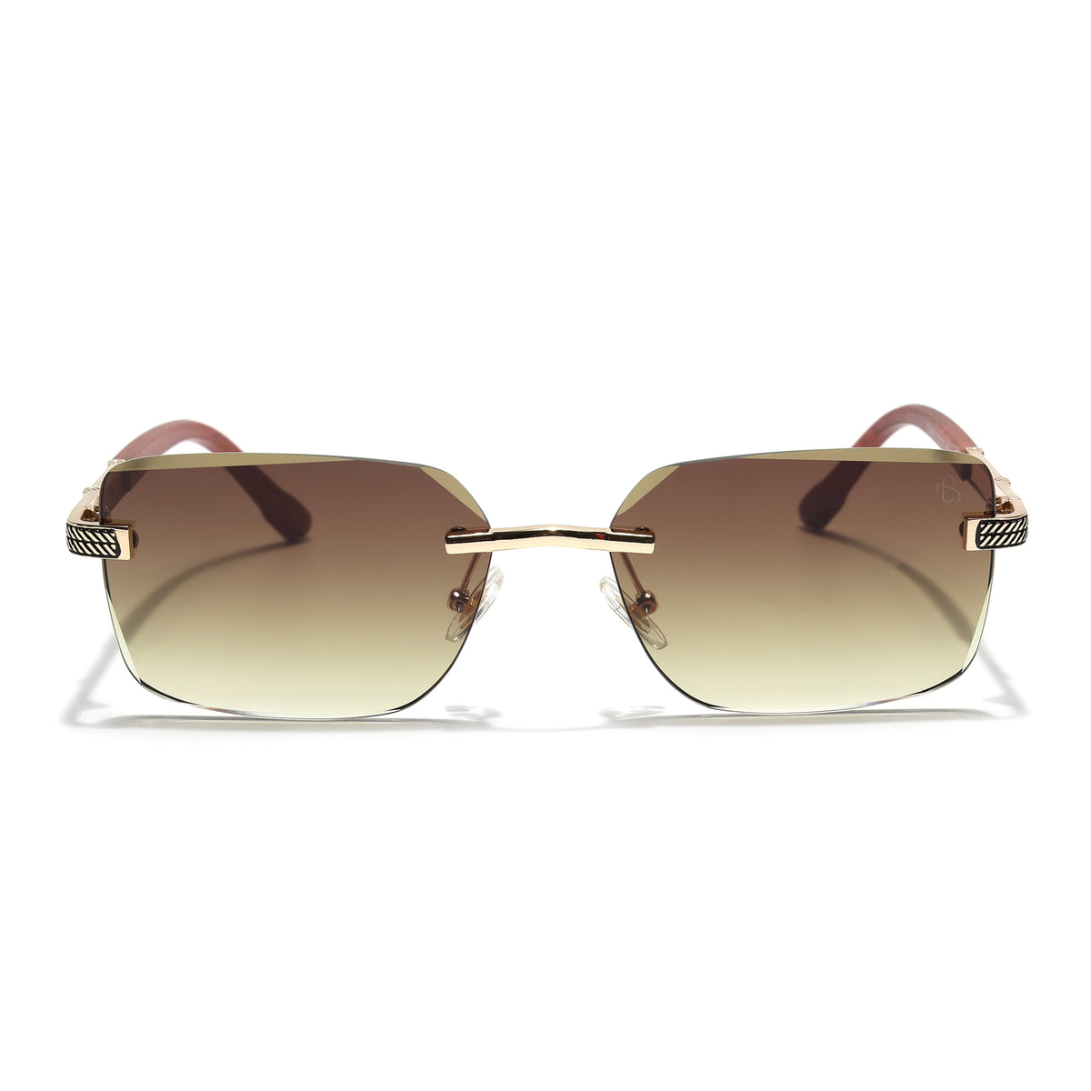 Eyejack Golden Rimless Sunglasses for Men & Women (ZX98512CL2558)