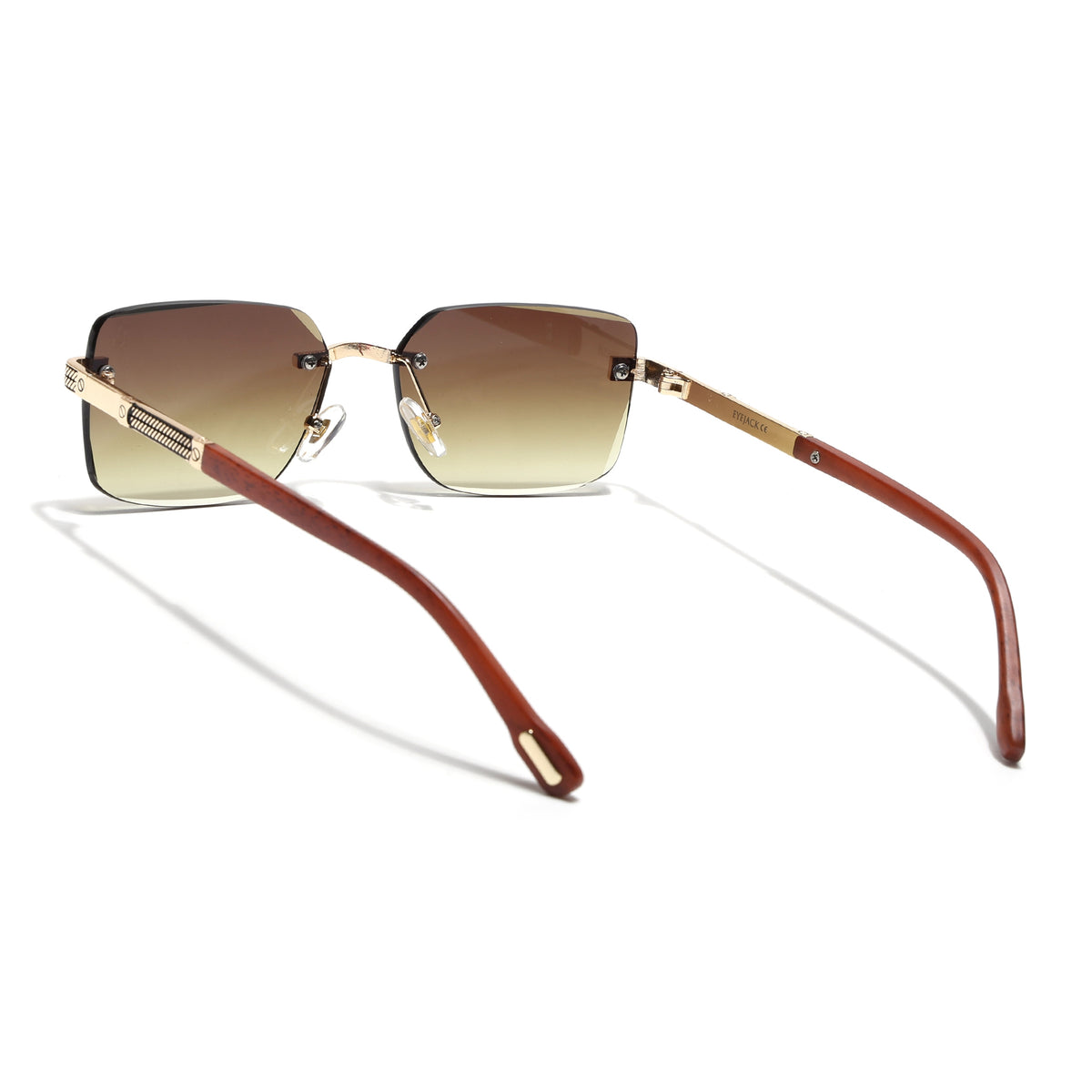 Eyejack Golden Rimless Sunglasses for Men & Women (ZX98512CL2558)