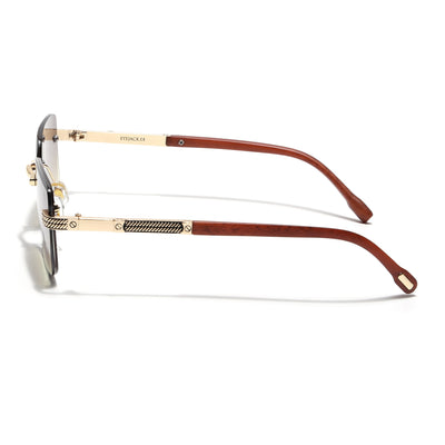 Eyejack Golden Rimless Sunglasses for Men & Women (ZX98512CL2558)