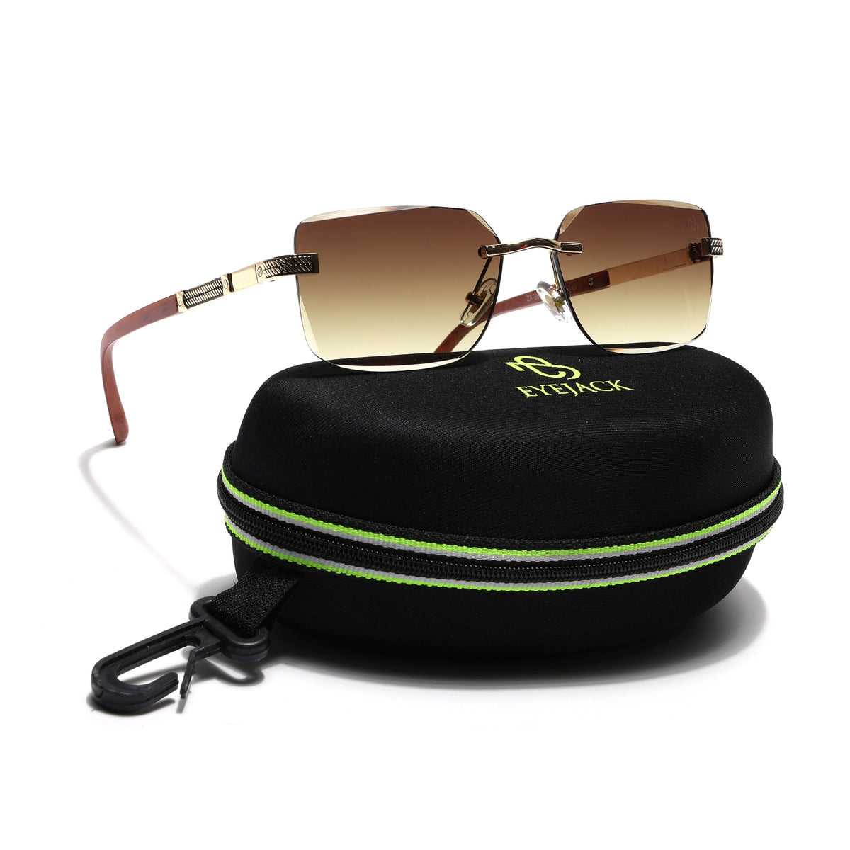 Eyejack Golden Rimless Sunglasses for Men & Women (ZX98512CL2558)