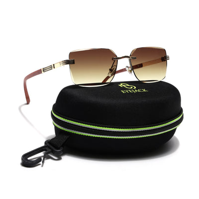 Eyejack Golden Rimless Sunglasses for Men & Women (ZX98512CL2558)