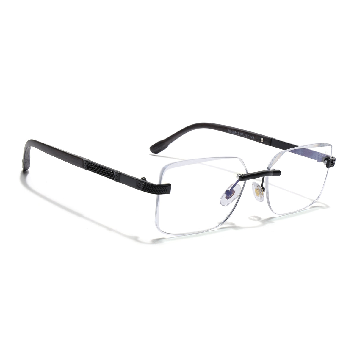 Eyejack Black Rimless Eyeglasses for Men & Women (ZX98512FCL2559)