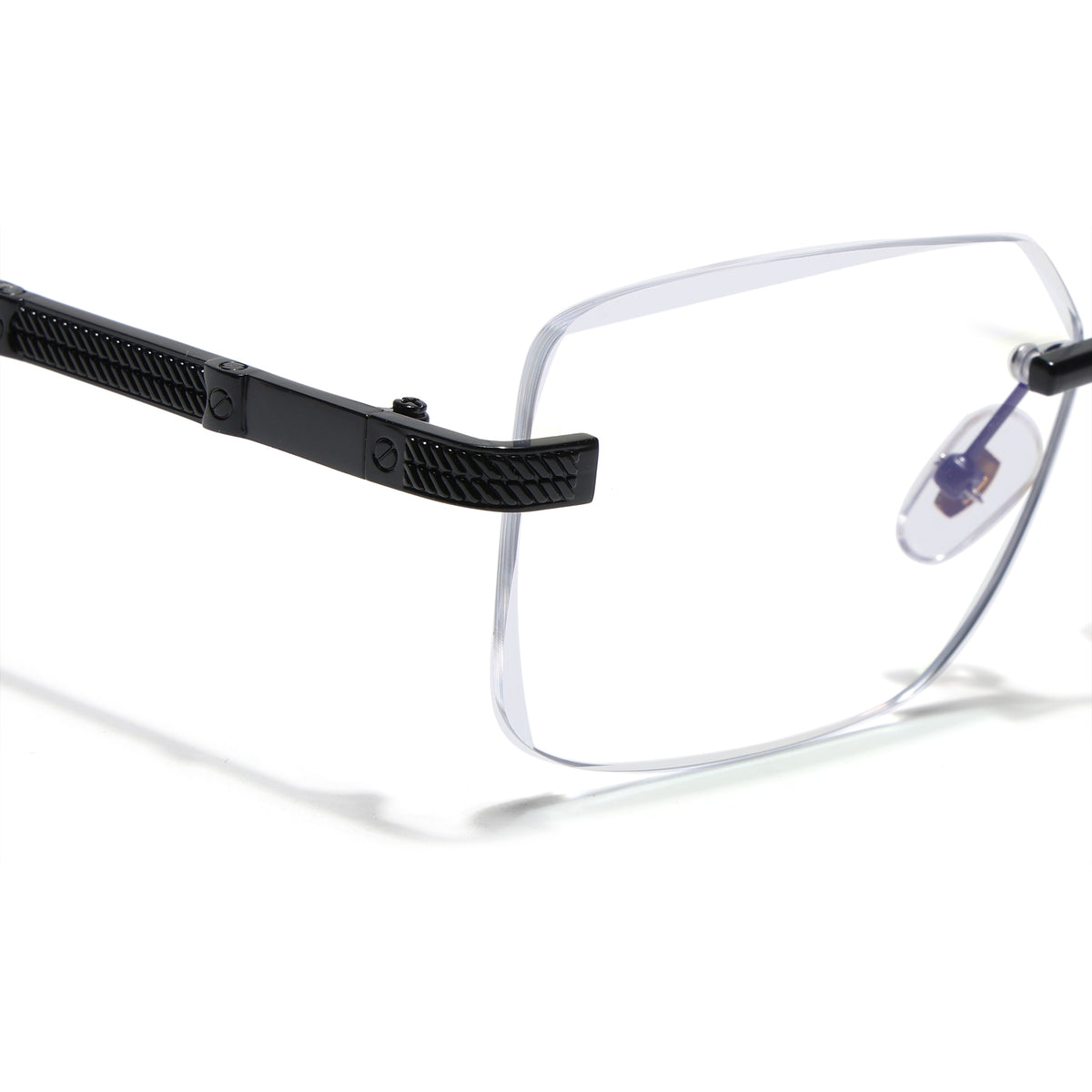 Eyejack Black Rimless Eyeglasses for Men & Women (ZX98512FCL2559)