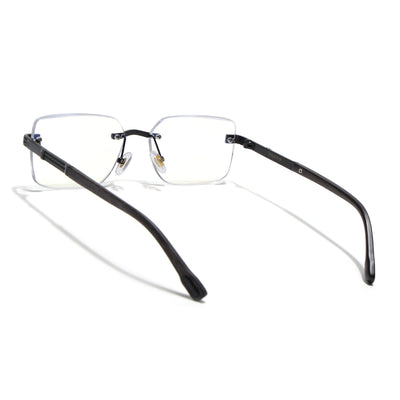 Eyejack Black Rimless Eyeglasses for Men & Women (ZX98512FCL2559)