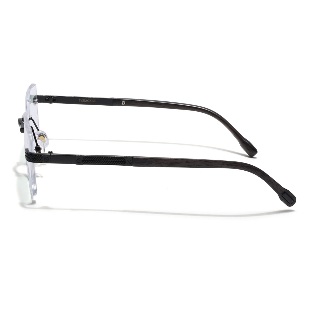 Eyejack Black Rimless Eyeglasses for Men & Women (ZX98512FCL2559)