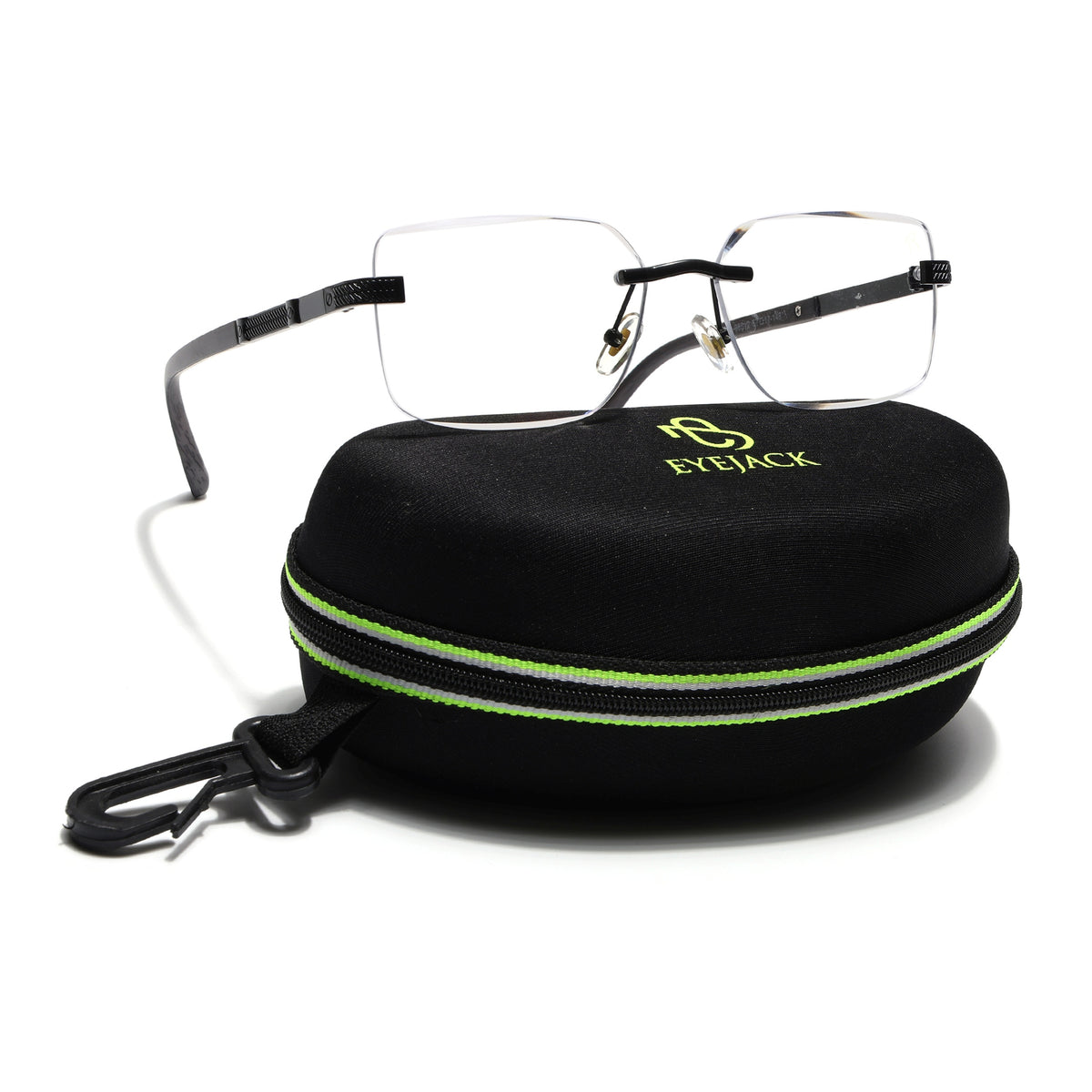 Eyejack Black Rimless Eyeglasses for Men & Women (ZX98512FCL2559)