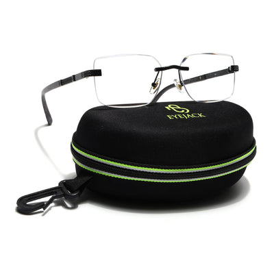 Eyejack Black Rimless Eyeglasses for Men & Women (ZX98512FCL2559)