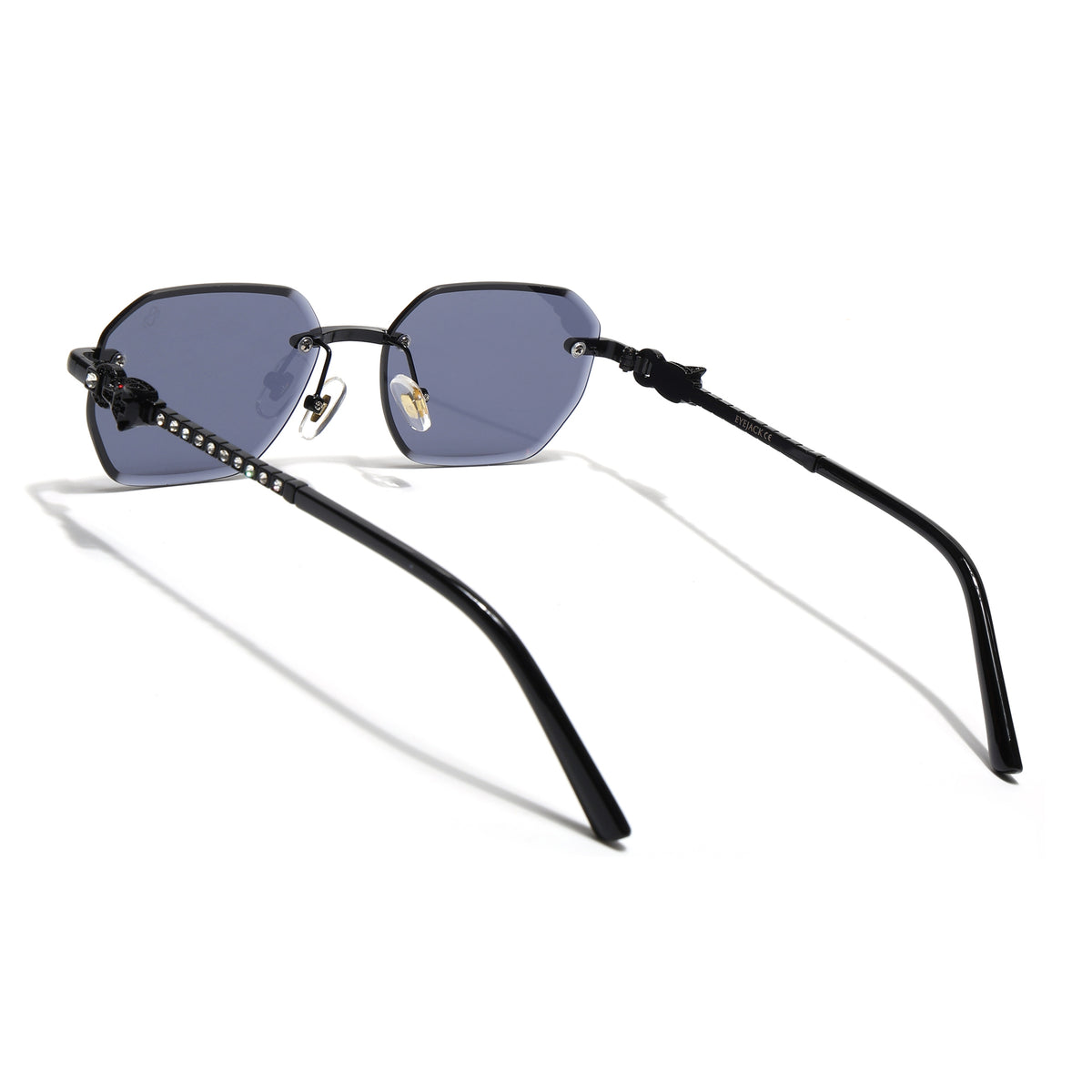 Eyejack Black Rimless Sunglasses for Men & Women (ZX98536CL2524)