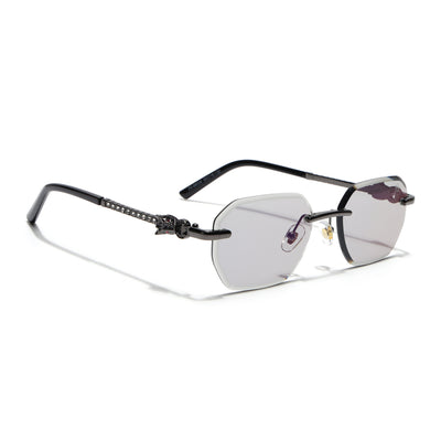 Eyejack Grey Rimless Sunglasses for Men & Women (ZX98536CL2525)