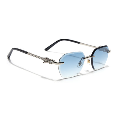 Eyejack Silver Rimless Sunglasses for Men & Women (ZX98536CL2526)
