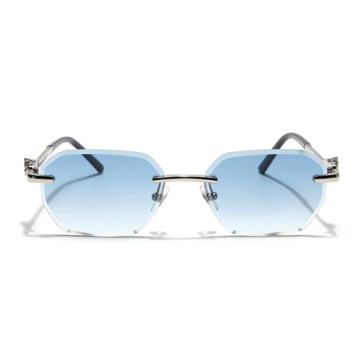 Eyejack Silver Rimless Sunglasses for Men & Women (ZX98536CL2526)