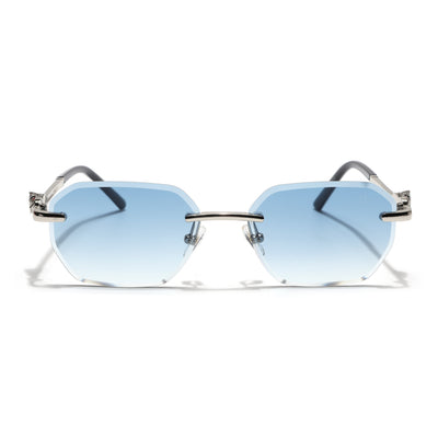 Eyejack Silver Rimless Sunglasses for Men & Women (ZX98536CL2526)
