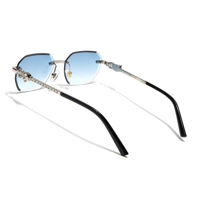 Eyejack Silver Rimless Sunglasses for Men & Women (ZX98536CL2526)