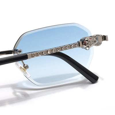 Eyejack Silver Rimless Sunglasses for Men & Women (ZX98536CL2526)