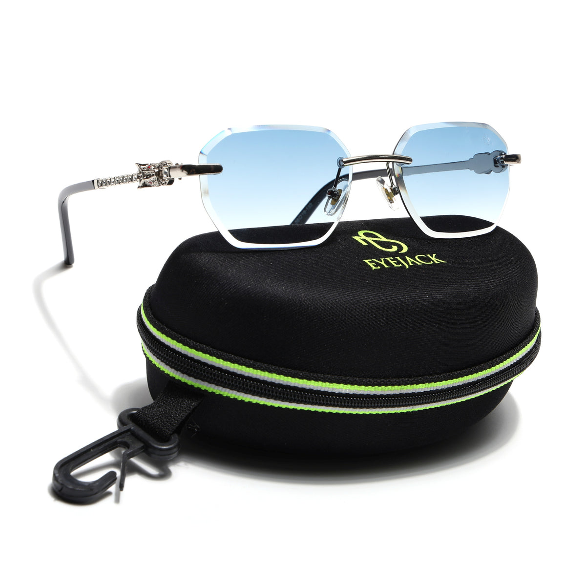 Eyejack Silver Rimless Sunglasses for Men & Women (ZX98536CL2526)