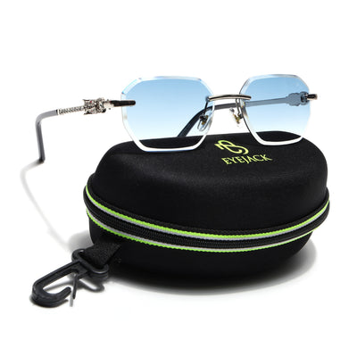 Eyejack Silver Rimless Sunglasses for Men & Women (ZX98536CL2526)