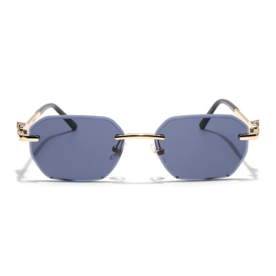 Eyejack Golden Rimless Sunglasses for Men & Women (ZX98536CL2527)