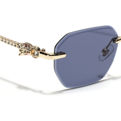 Eyejack Golden Rimless Sunglasses for Men & Women (ZX98536CL2527)