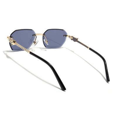 Eyejack Golden Rimless Sunglasses for Men & Women (ZX98536CL2527)