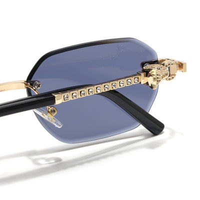 Eyejack Golden Rimless Sunglasses for Men & Women (ZX98536CL2527)